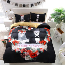 Load image into Gallery viewer, 3d Floral Wedding Sugar Skull Bedding Set
