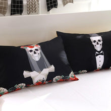 Load image into Gallery viewer, 3d Floral Wedding Sugar Skull Bedding Set
