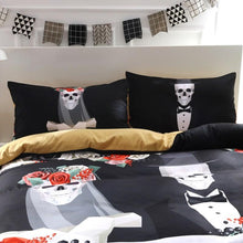 Load image into Gallery viewer, 3d Floral Wedding Sugar Skull Bedding Set
