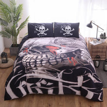 Load image into Gallery viewer, 3d Printed Linen Skull Bedding Sets
