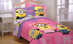 10 Despicable Me Minions Bed Sheet Set Pink Way 2 Cute Bedding Accessories-Bedding-Dream Works-thegsnd