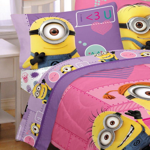 10 Despicable Me Minions Bed Sheet Set Pink Way 2 Cute Bedding Accessories-Bedding-Dream Works-thegsnd