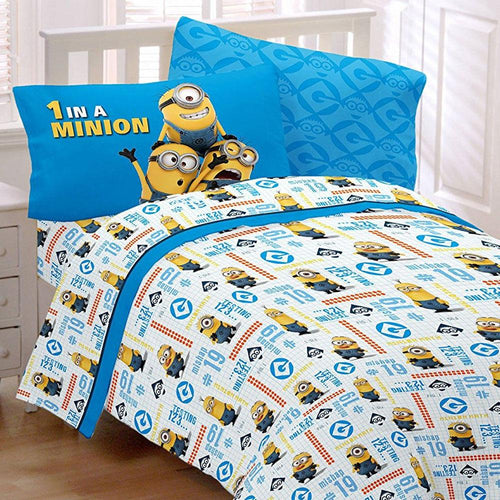 4pc Despicable Me Minions Full Sheet Set Minions at Work Bedding Accessories-Bedding-Illumination Entertainment-Full-thegsnd