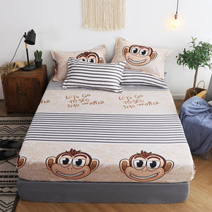 BEST.WENSD Monkey bedspread bedding queen comforter bedding sets cartoon series striped bedsheet duvet cover set juego de cama-Kids Sleeping Kit-thegsnd