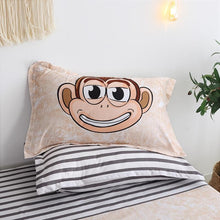 Load image into Gallery viewer, BEST.WENSD Monkey bedspread bedding queen comforter bedding sets cartoon series striped bedsheet duvet cover set juego de cama-Kids Sleeping Kit-thegsnd
