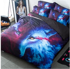 2018 Wolf 3d Bedding Set Duvet Cover