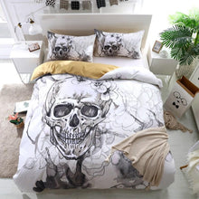 Load image into Gallery viewer, 3d Flowers Skull Duvet Cover Bedding Set
