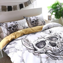 Load image into Gallery viewer, 3d Flowers Skull Duvet Cover Bedding Set
