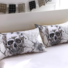 Load image into Gallery viewer, 3d Flowers Skull Duvet Cover Bedding Set
