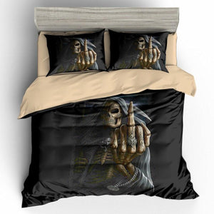 3d Skull Print Bedding Set