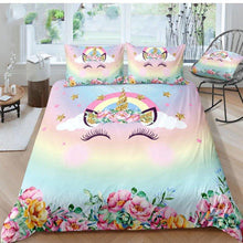 Load image into Gallery viewer, 3D Digital Unicorn Duvet Cover Microfiber Printed Bedding Set
