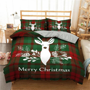 Christmas Bedding Sets 3D Merry Christmas Deer And Santa Claus Microfiber Bedclothes - Lusy Store