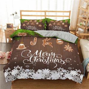 Christmas Bedding Sets 3D Merry Christmas Deer And Santa Claus Microfiber Bedclothes - Lusy Store