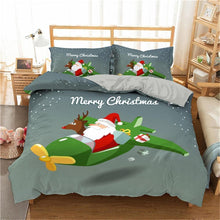 Load image into Gallery viewer, Christmas Bedding Sets 3D Merry Christmas Deer And Santa Claus Microfiber Bedclothes - Lusy Store
