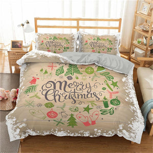 Christmas Bedding Sets 3D Merry Christmas Deer And Santa Claus Microfiber Bedclothes - Lusy Store