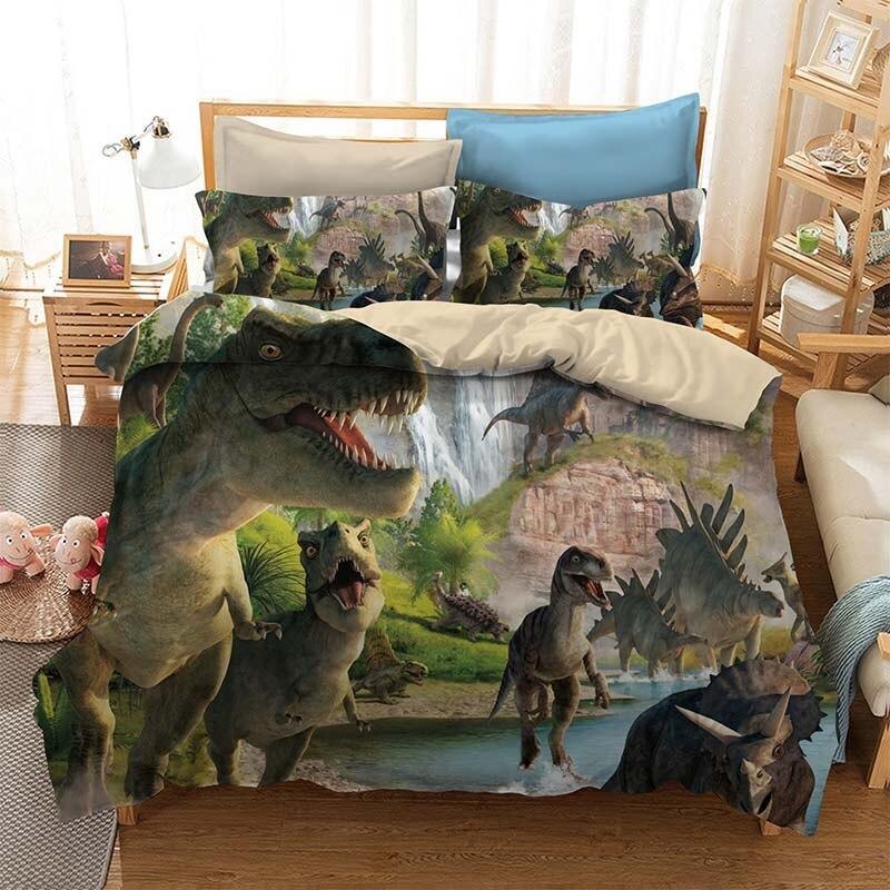 Dinosaur Bedding 3D Cartoon Printing Cover Bed Set Kids Baby Children Bedclothes - Lusy Store