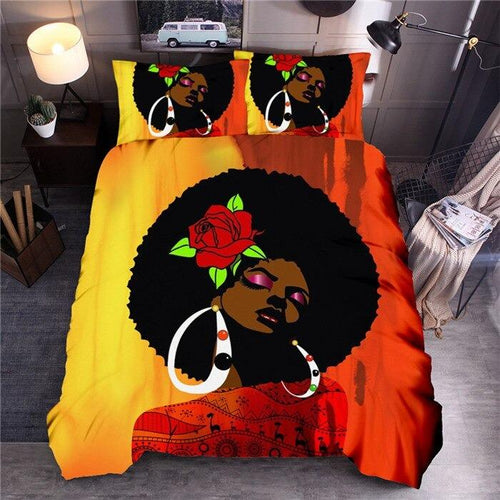 Modern Bedding Sets Africa Women Ethnic African Queen King Quilt Cover Bed Linen - Lusy Store