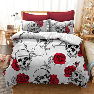 3d Rose Skull Bedding Sets