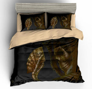 3d Skull Print Bedding Set