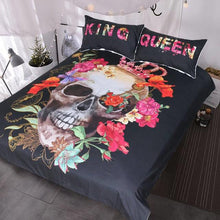 Load image into Gallery viewer, 3d Sugar Skull Duvet Bedding Set
